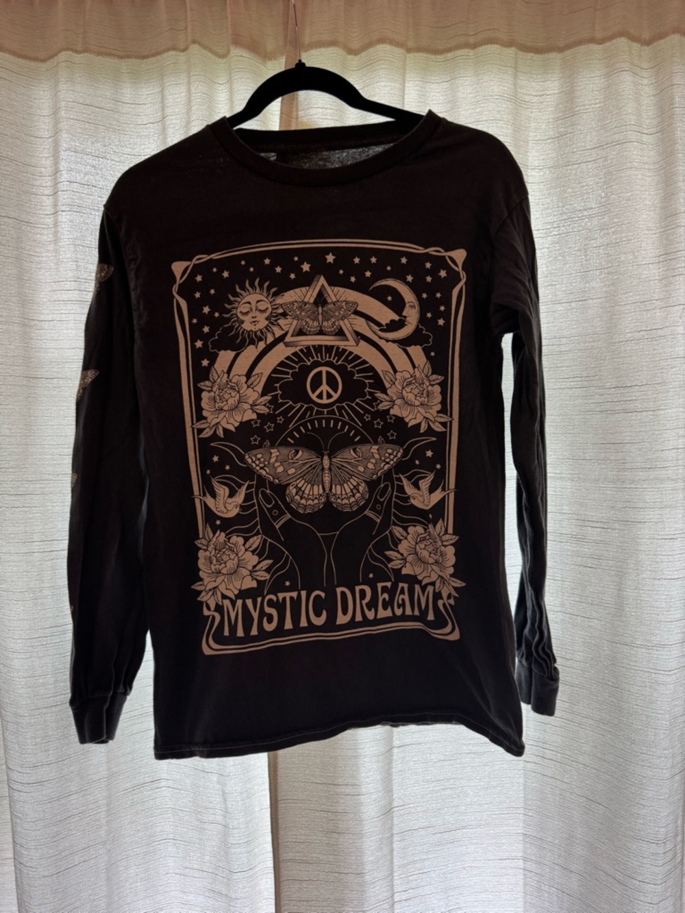Mystic Dream Celestial Butterfly Long Sleeve Tee | Witchy Graphic Shirt